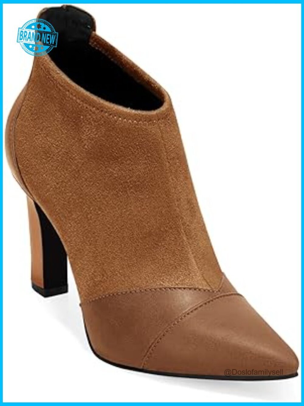 Ankle Booties Stiletto High Heel Pointed Toe Dress Boots Back Zip Suede Faux